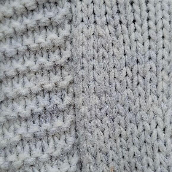 J. Jill Alpaca Blend Chunky Heavy Open Cardigan Sweater Shawl Collar Gray Sz S P - Picture 5 of 6